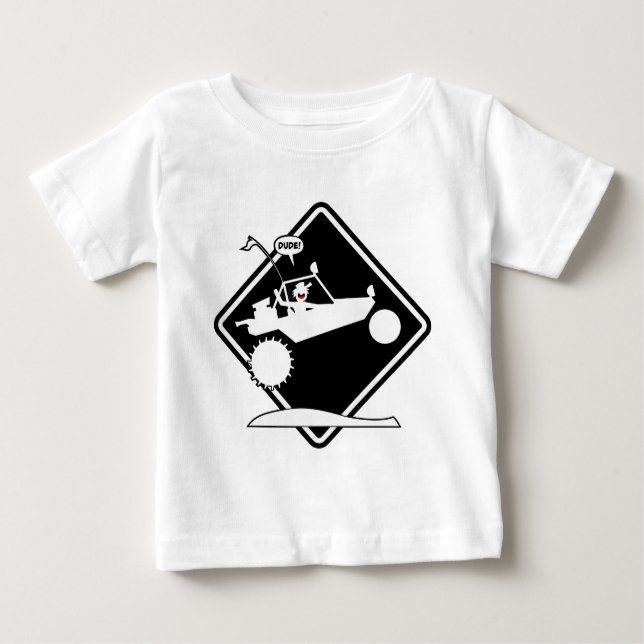 SAND-SCHIENEN-LUFT Vorsicht-Plakat Baby T-shirt (Vorderseite)