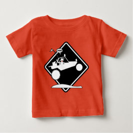 SAND-SCHIENEN-LUFT Vorsicht-Plakat Baby T-shirt