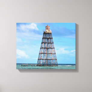 Sand-Schlüsselleuchtturm, Florida wickelte Leinwanddruck