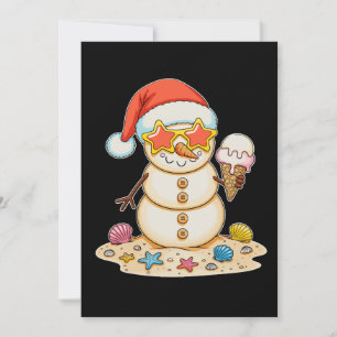 Sand Schneemann Weihnachtsmann Hut Weihnachten Str Einladung