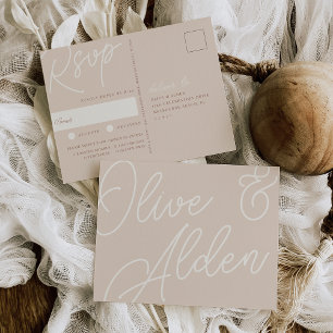 Sand   Script Watermark Meal Choice RSVP Postkarte