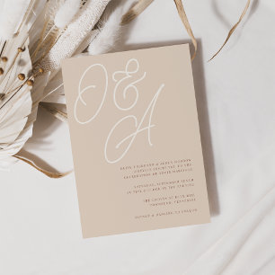 Sand Script Watermark Monogram Wedding Einladung