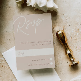 Sand | Script Watermark Traditionelle RSVP Karte