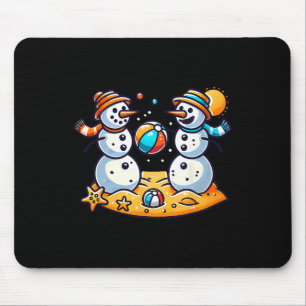 Sand Snowman spielt Beach Ball Xmas im Juli Sommer Mousepad