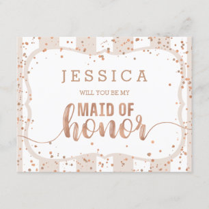 Sand Stripe Rose Gold werden Sie meine Trauzeugin Einladung