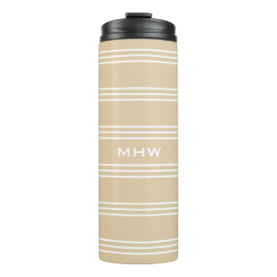 Sand Stripes Custom Monogram Tumbler Thermosbecher