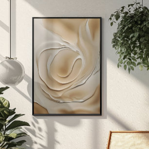 "Sand Swirl in der Sonne"   Beige Abstrakte Kunst Poster