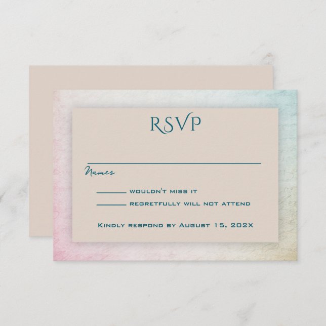 Sand Tan Simple UAWG Teilnahme RSVP Karte (Vorne/Hinten)