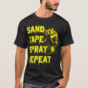 Sand-Tape-Spray Wiederholen Auto Body Painter Car  T-Shirt