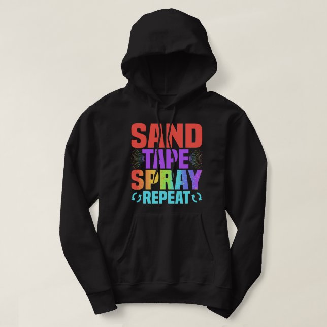 Sand-Tape-Spray Wiederholen Auto Body Techniker Pa Hoodie (Design vorne)