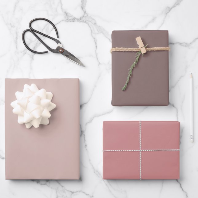 Sand, Umber und Blush Geschenkpapier Set (Vorderseite)