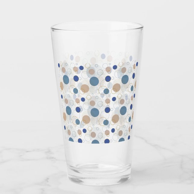 Sand und blaue Strandfarbpunkte Glas (Vorderseite)