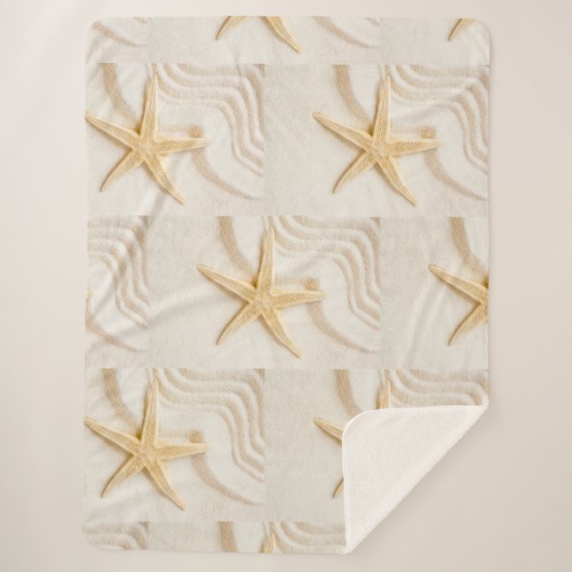 Sand und die natürliche, neutrale Farbe der Sterne Sherpadecke (Vorderseite)