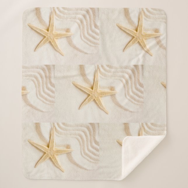 Sand und die natürliche, neutrale Farbe der Sterne Sherpadecke (Vorderseite)