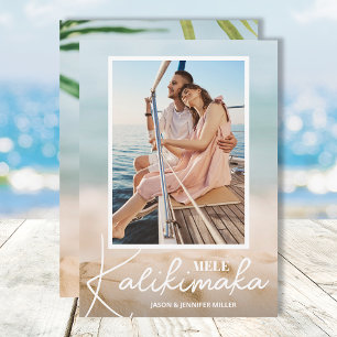 Sand- und Meer-Strandfoto Mele Kalikimaka Feiertagskarte
