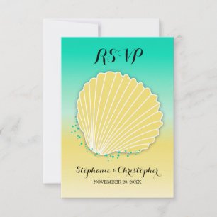Sand und Meer Ziel Farb-Ombre RSVP Einladung