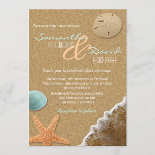 Sand und Muscheln Beach Hochzeitseinladung Einladung