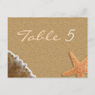 Sand und Muscheln Beach Thema Hochzeit Tischnummer