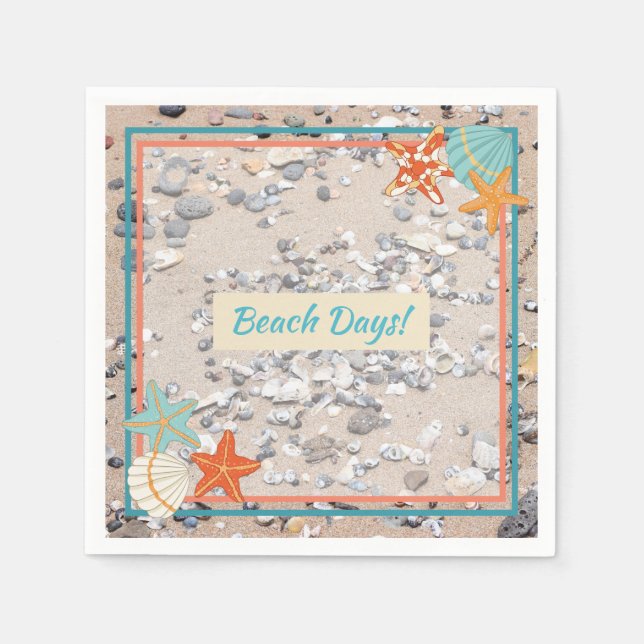 Sand und Muscheln Serviette (Vorderseite)