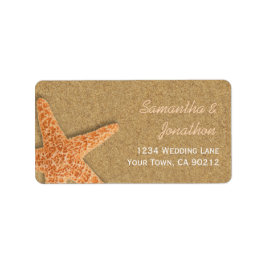 Sand und Muscheln Starfish Beach Thema Adressaufkleber