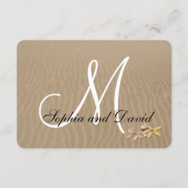 Sand und Starfish Beach Wedding UAWG Monogram RSVP Karte