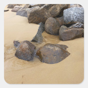 Sand und Steine Quadratischer Aufkleber