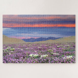 Sand-Verbene und Dune-Primel-Wildblumen bei Sonnen Puzzle