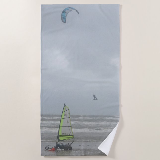 Sand Yachting & Kite Surfstrand Handtuch (Vorderseite)