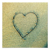 Sand Zeichnend Herz Foto