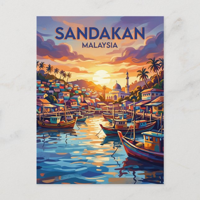 Sandakan Malaysia Postkarte (Vorderseite)
