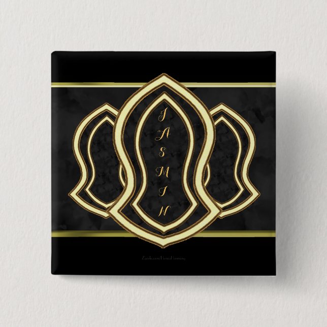 Sandal des Propheten (grau) Marmor & Gold Button (Vorderseite)