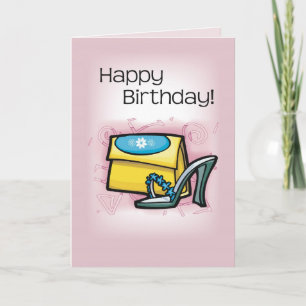 Sandal Gelb Purue, Rosa Geburtstag Karte