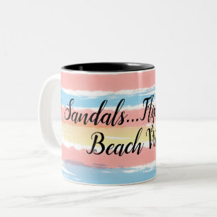 Sandalen Flip Flops Beach Waves Wasserfarben Strei Zweifarbige Tasse