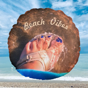 Sandals Beach Vibes Circular Pillow Rundes Kissen