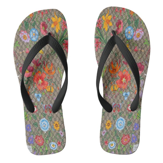 sandals with an innovative floral design flip flops (Fußbett)