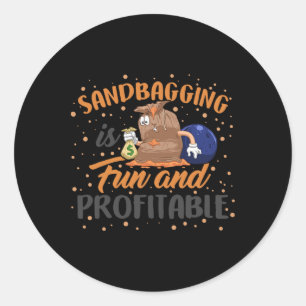 Sandbagger Bowling Sandbagger Funny Money Team Ki Runder Aufkleber