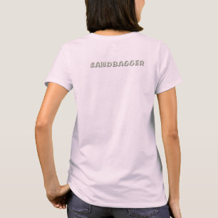Sandbagger Frauen lebendiges rosa T-Shirt Rücken