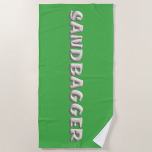 Sandbagger, grünes Strandtuch