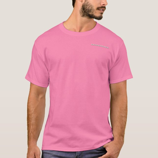 Sandbagger Herren pinkes T-Shirt mit Tasche (Vorderseite)
