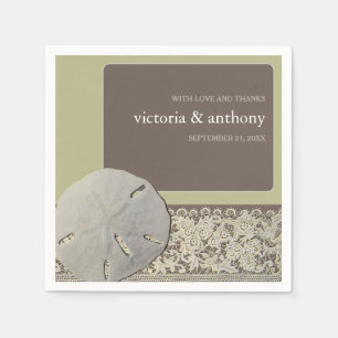 Sandballplatz, Vintage Hochzeit am Strand Serviette