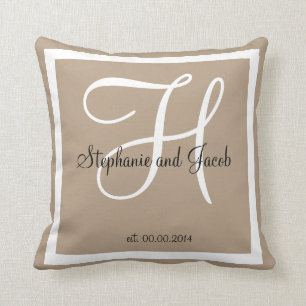 Sandbändchen taupe Custom Wedding Keepake Kopfkiss Kissen