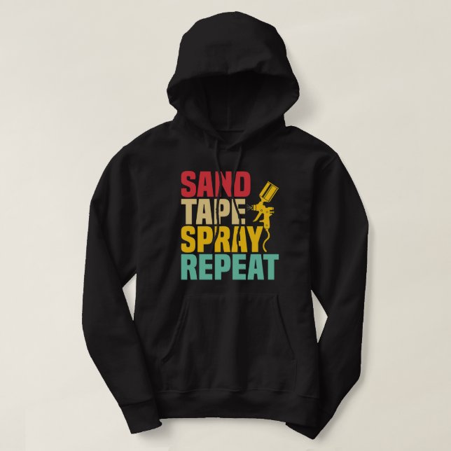 Sandbandspray Wiederholung des Auto Body Painter T Hoodie (Design vorne)