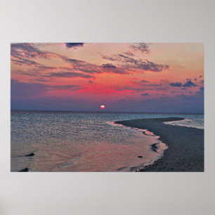 Sandbar Sunset Poster