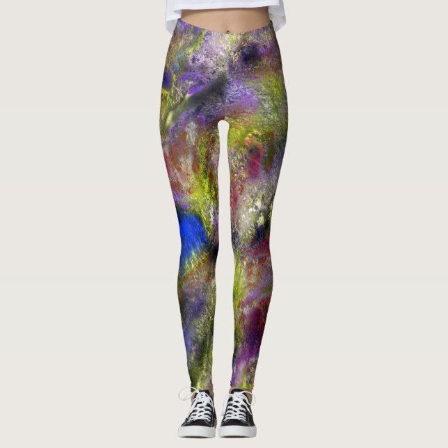 Sandblasted-gelb-rote Farbe auf Baumwolle Leggings (Vorderseite)