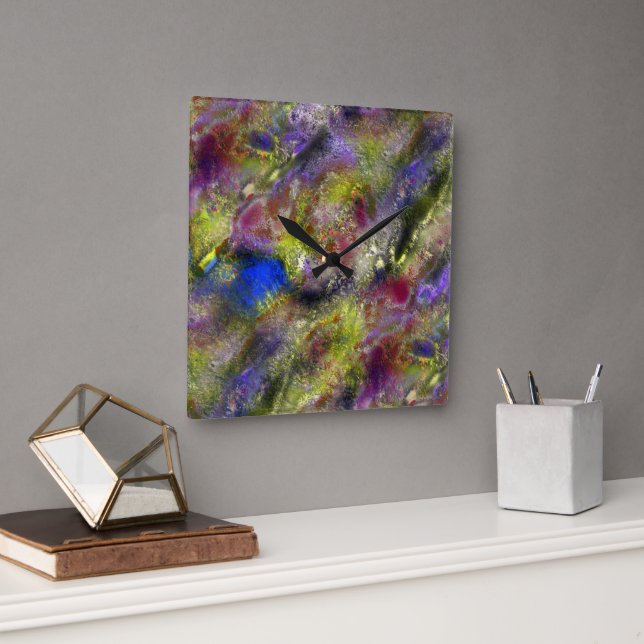 Sandblasted-gelb-rote Farbe auf Baumwolle Quadratische Wanduhr (Büro)