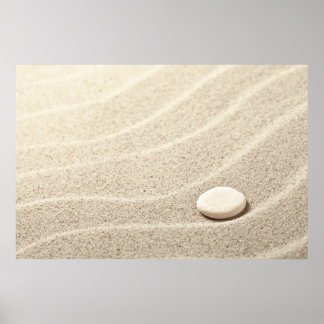Sandboden mit weißem Stein Poster