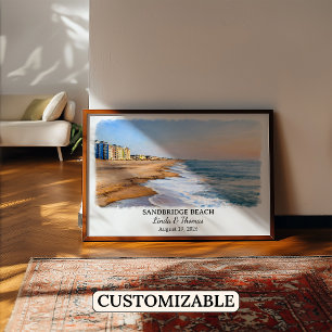 Sandbridge Beach Virginia Poster, Aquarell, Kunden Poster