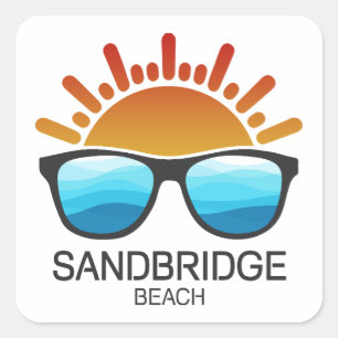Sandbridge Beach Virginia Sonnenbrille Quadratischer Aufkleber