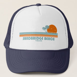 Sandbridge Beach Virginia Sun Palm Trees Truckerkappe