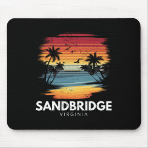 Sandbridge Beach Virginia Surfbrett Surfen Vintag Mousepad